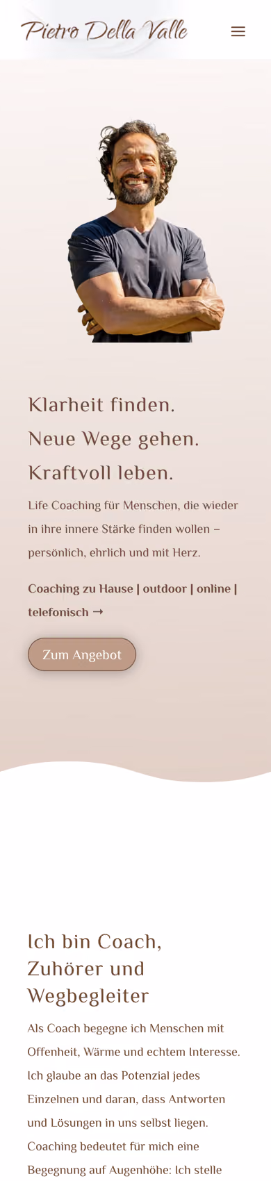 Lifecoaching Della Valle – Mobile-Ansicht