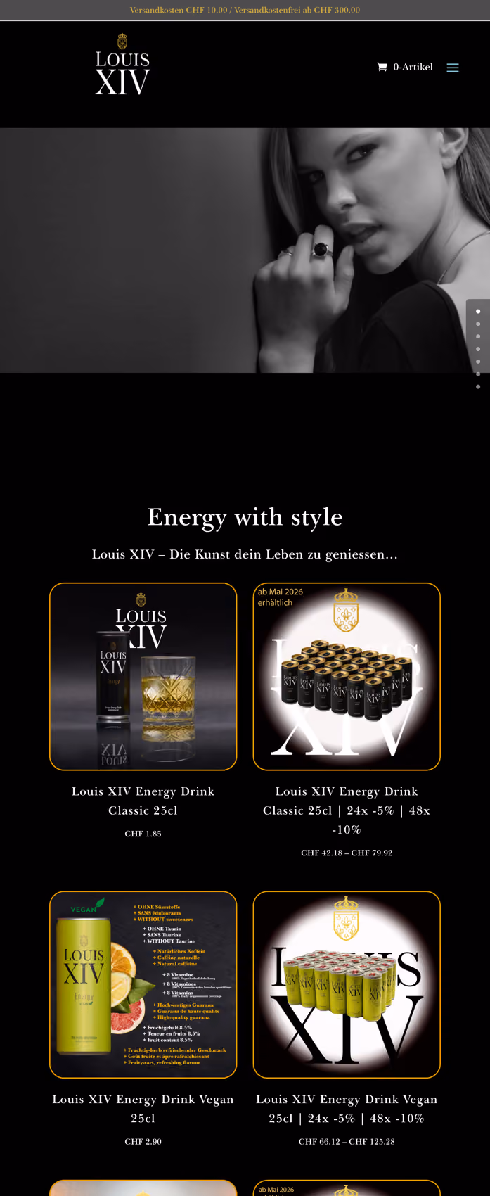 Louis XIV Energy – Tablet-Ansicht